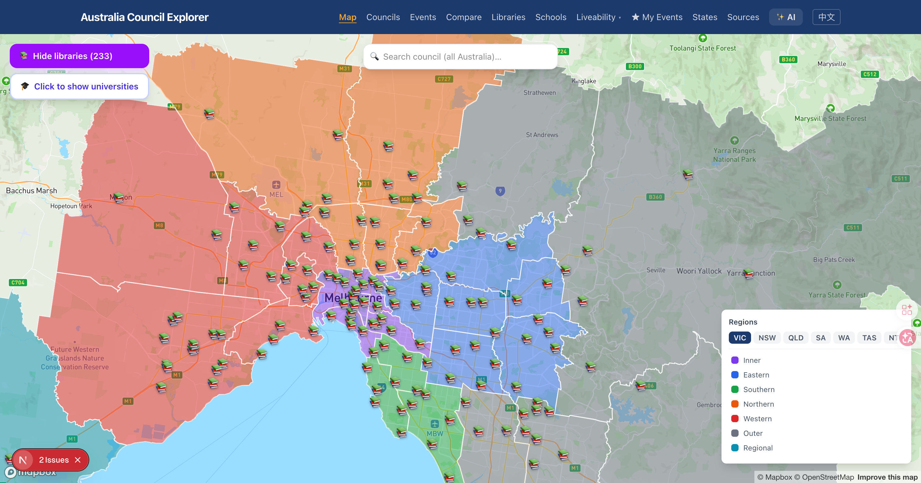 AU Council Explorer interactive map